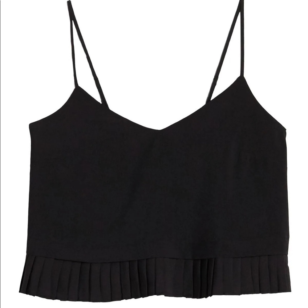 NWT FRENCH CONNECTION black cropped pleated Cami. Size S
